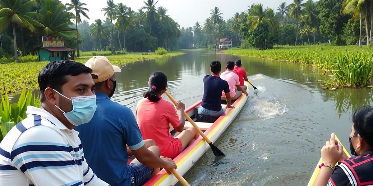 Kerala Kings Multiplayer Mode Kerala Kings multiplayer competition showing a team of players participating in a virtual snake boat race