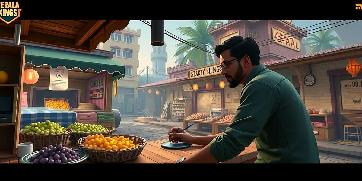 Kerala Kings Market Scene Kerala Kings gameplay showing a virtual marketplace inspired by Kochi's traditional markets